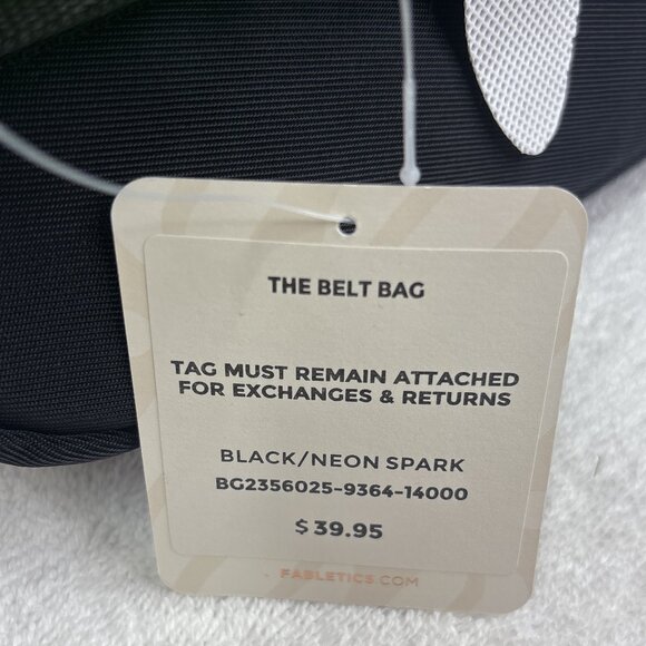 Fabletics The Belt Bag in Black & Neon Spark One Size Unisex NWT - Picture 8 of 9